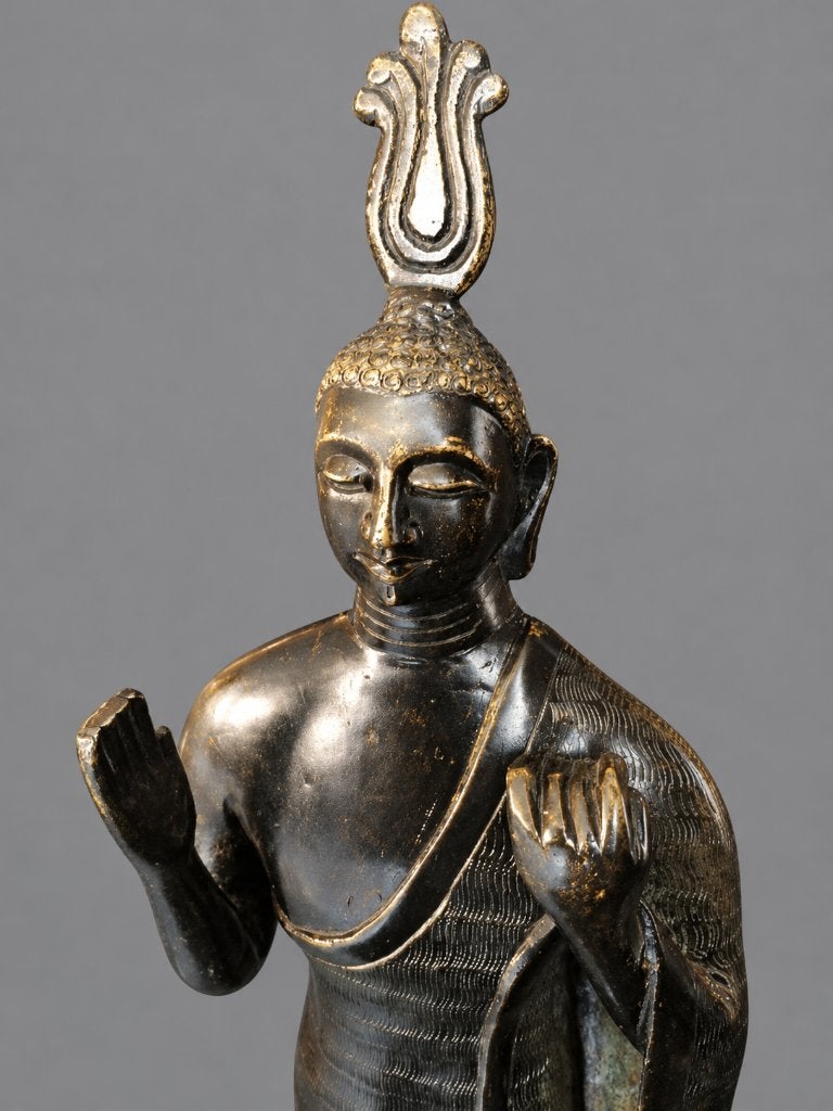 antiek grote bronze budha kandyan style Srilanka, Ophalen