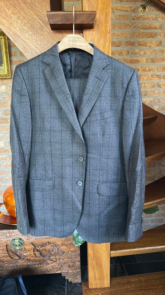 Kostuum  maat 50 massimo dutti, Ophalen of Verzenden, Zo goed als nieuw, Maat 48/50 (M), Blauw