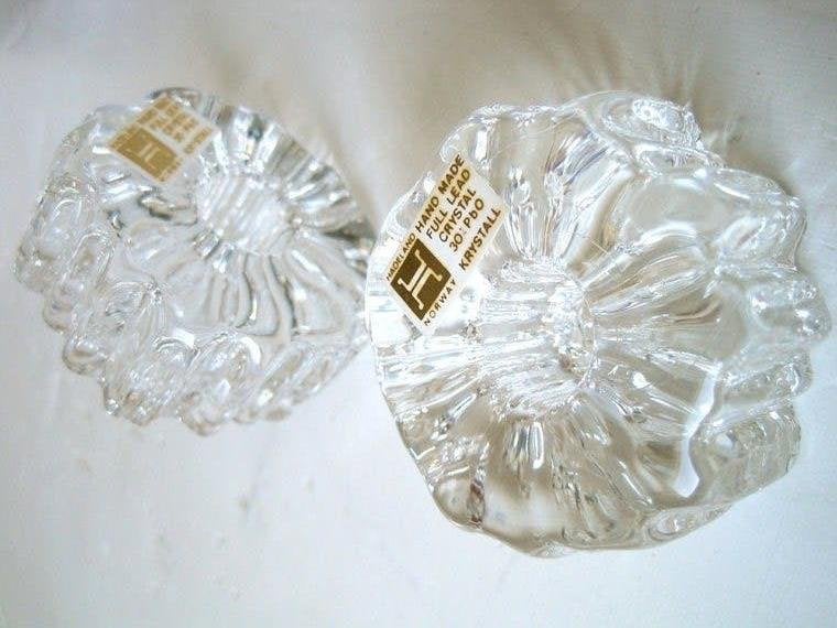 Vintage Hadeland, Norway loodkristal kaarsenhouders - NIEUW, Antiek en Kunst, Ophalen of Verzenden