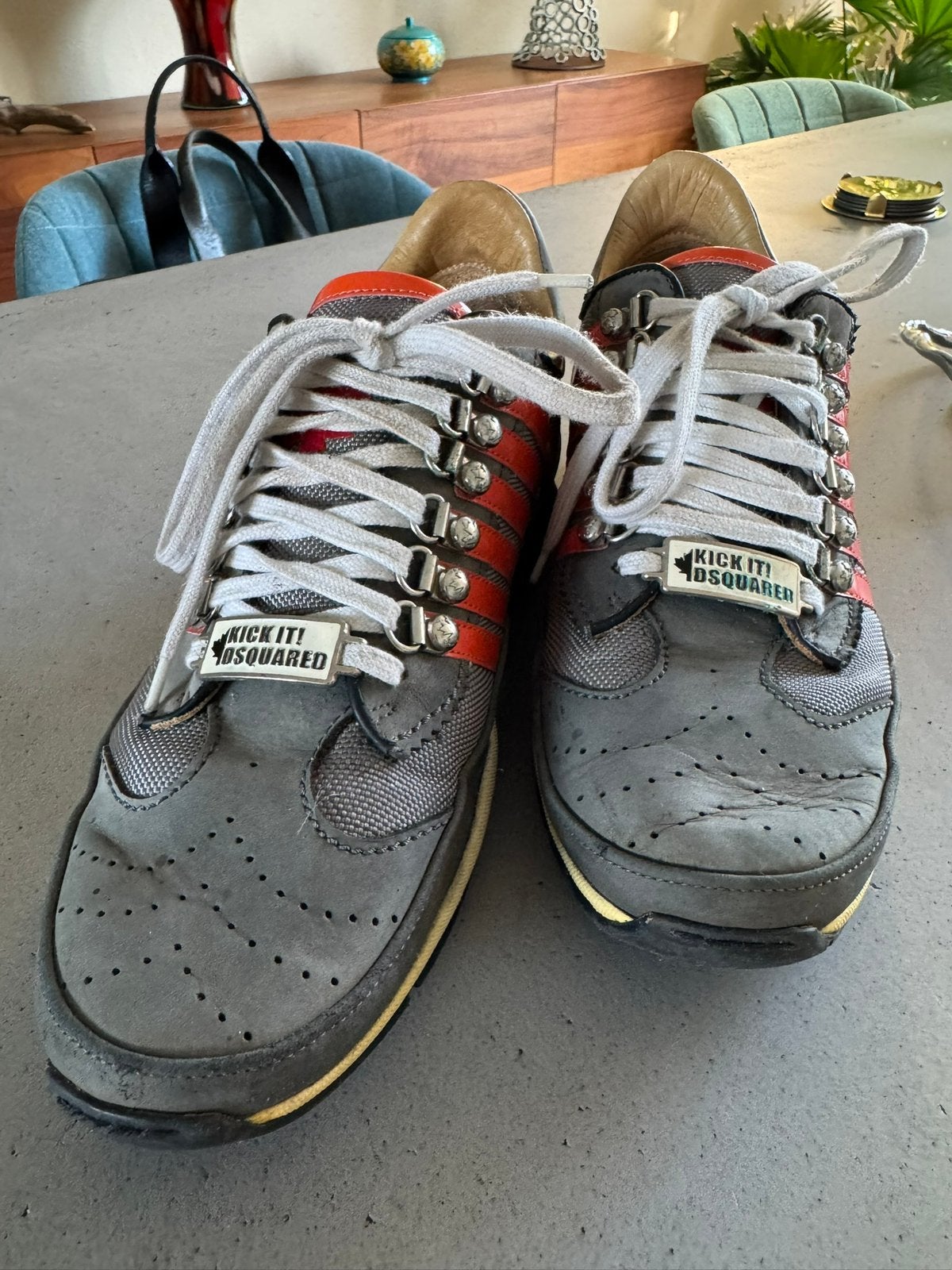 Super gave Originele DsQuared2 sneakers,! Grijs/oranje Mt 42, Overige kleuren, Ophalen of Verzenden, Sneakers of Gympen, Zo goed als nieuw
