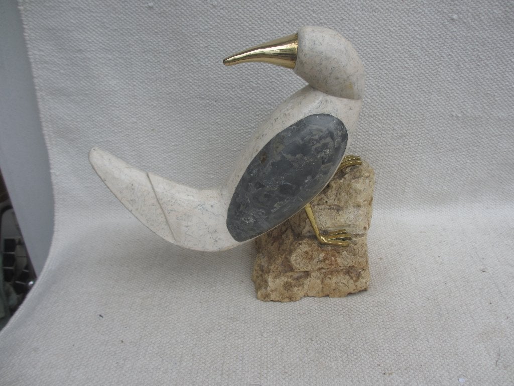 Maitland Smith Tesselated bird sulpture– U.S.A, Jaren '80, 29 cm, Meerkleurig, Ophalen of Verzenden, Steen/keramiek