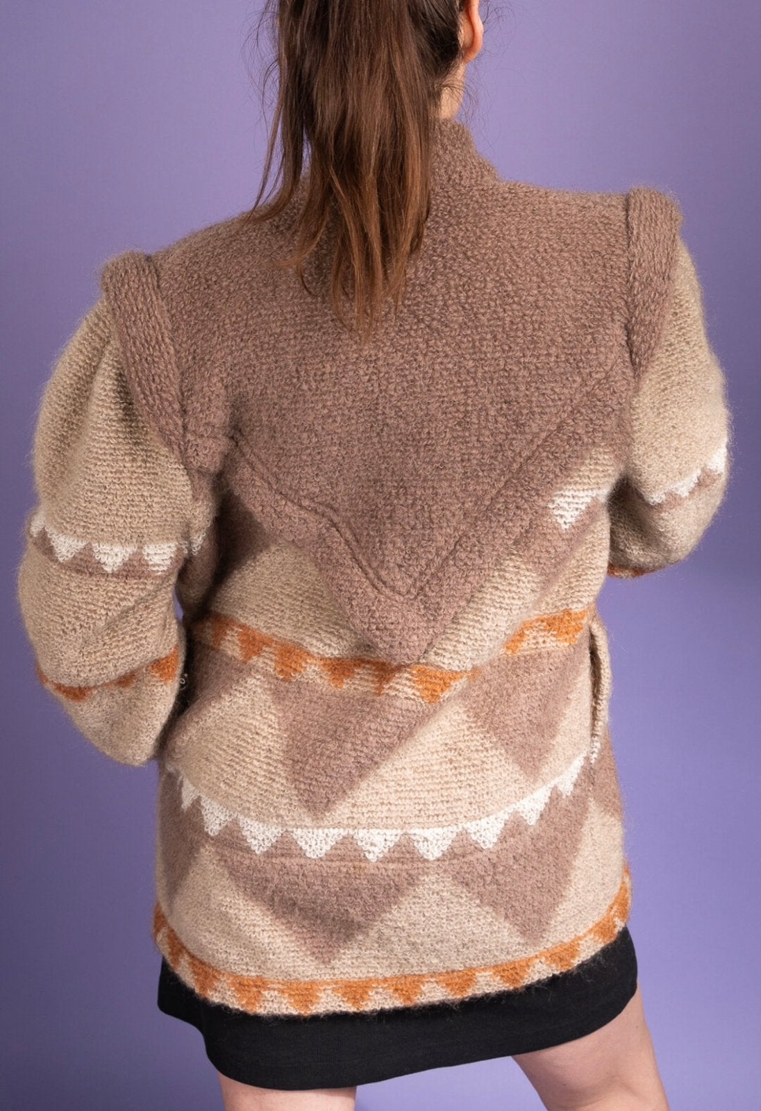 Escada Mohair Jacket vintage trendy Coat CARDIGAN western, Bruin, Maat 42/44 (L), Ophalen of Verzenden, Zo goed als nieuw