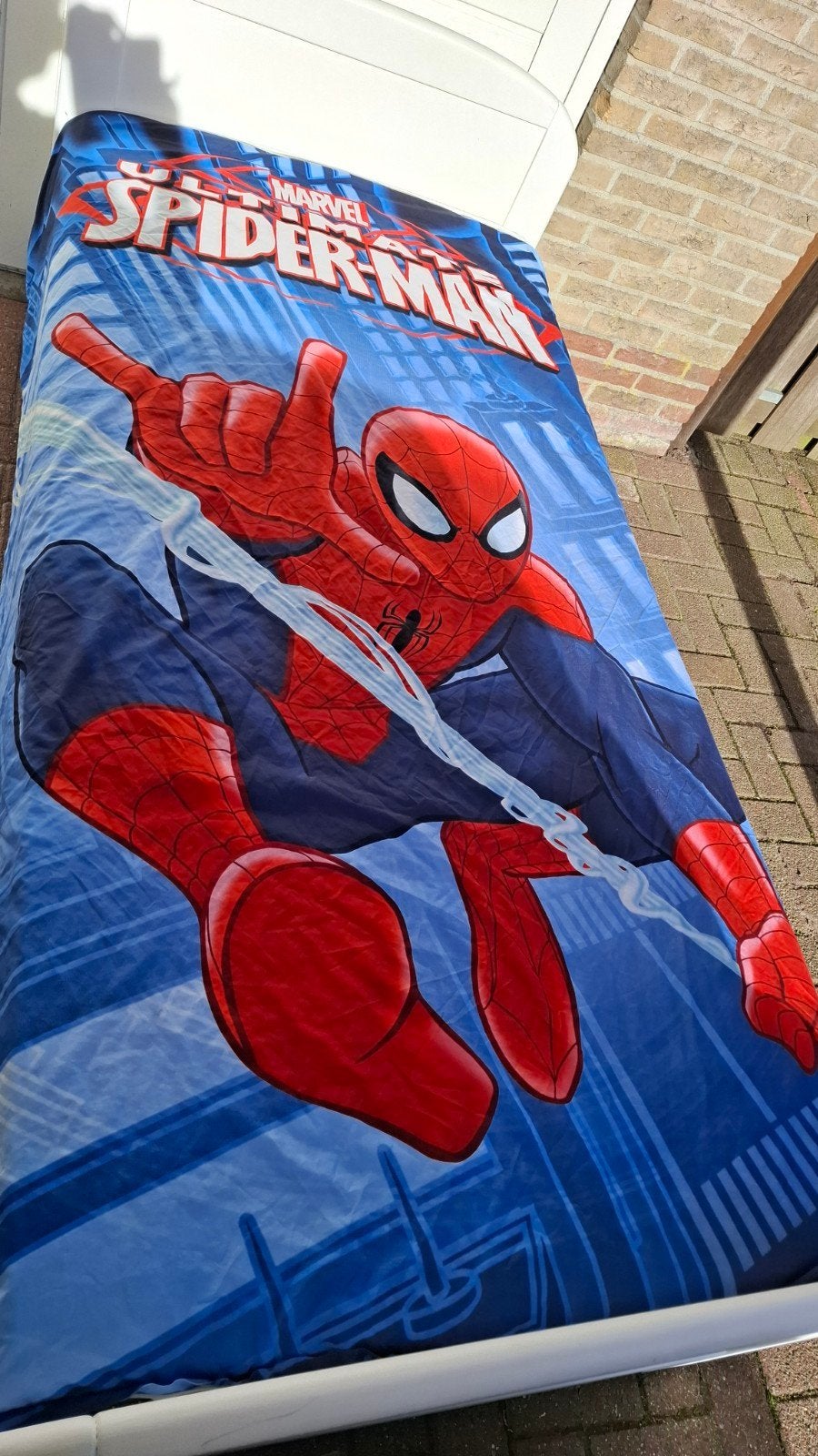 Spiderman Dekbedovertrek - Zo goed als nieuw, Kinderen en Baby's, Kinderkamer | Beddengoed, Ophalen, Blauw, Dekbedovertrek, Zo goed als nieuw