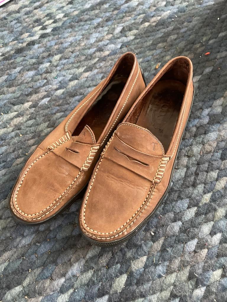 Bruine Tod's Leren Loafers Heren - Maat S, Ophalen, Gedragen, Bruin, Loafers