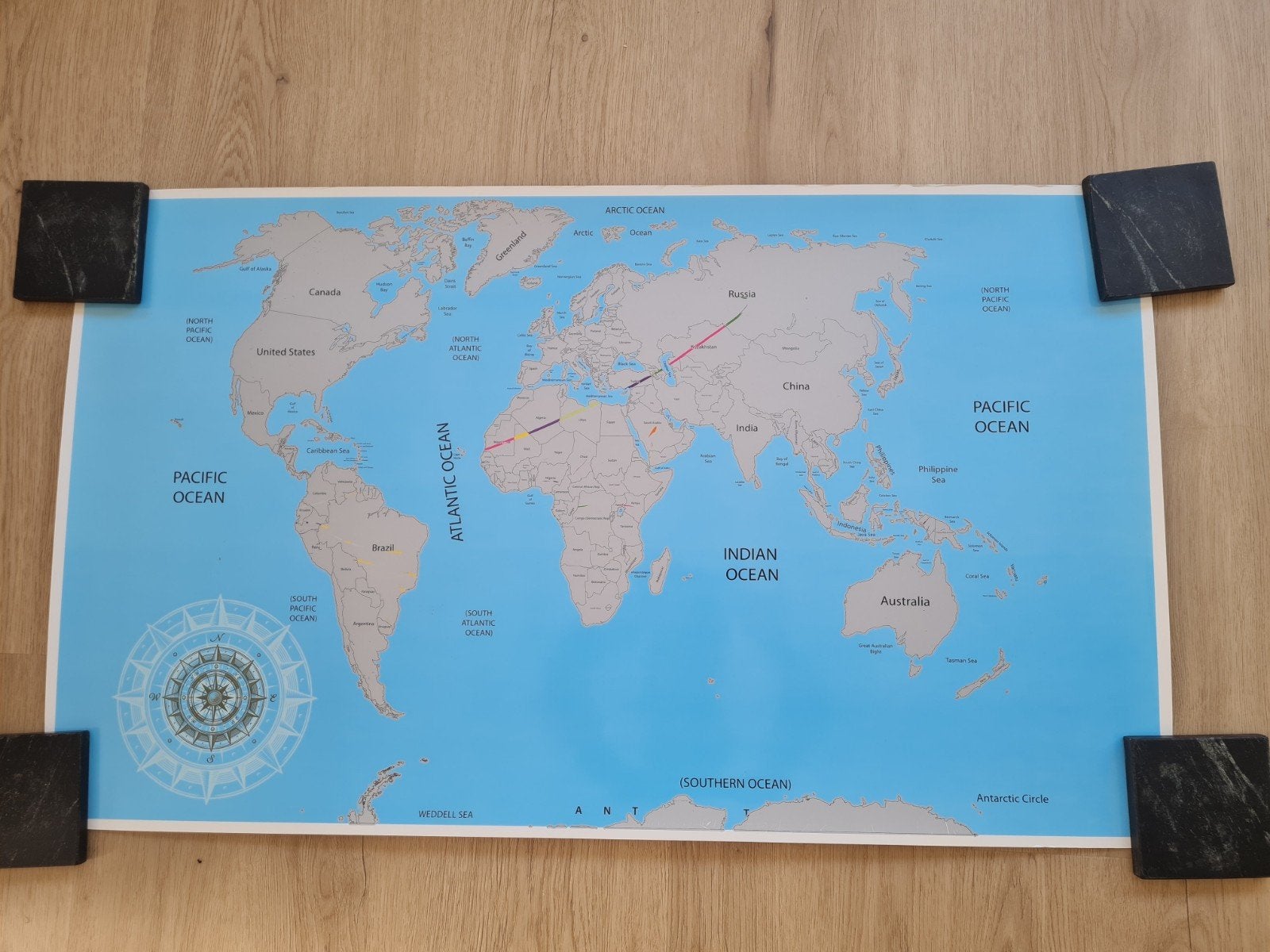 Poster wereldkaart. Krassen waar je geweest bent!, Ophalen