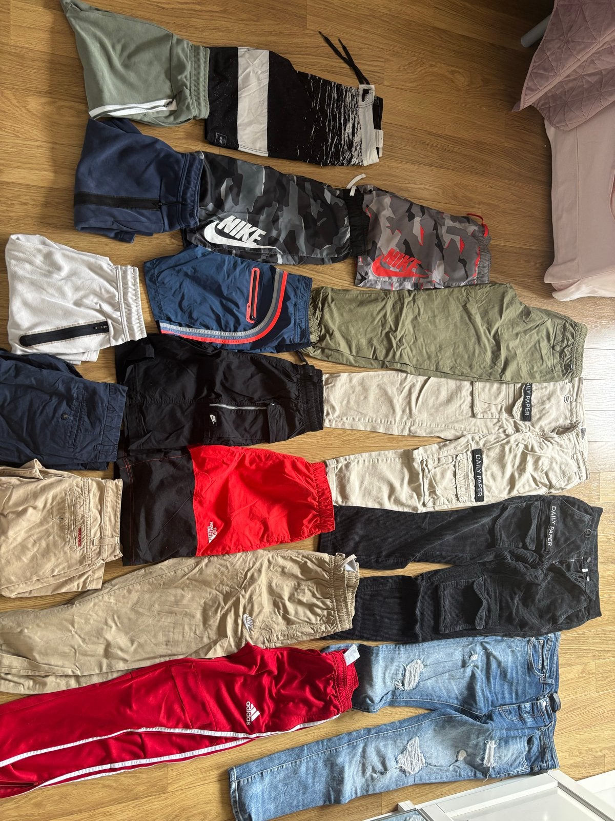 Kledingpakket met topmerken (Dailypaper, Nike, Adidas), Ophalen, Blauw, W32 (confectie 46) of kleiner