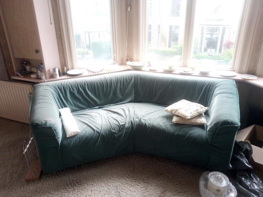 Vintage hoekbank, perfect voor erker - Gratis af te halen!, Huis en Inrichting, Ophalen, Gebruikt, Driepersoons, 75 tot 100 cm