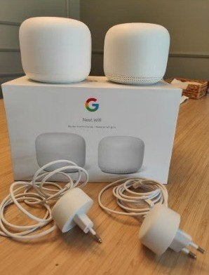 Google Nest Wifi Router en Point (2-pack), Computers en Software, WiFi-versterkers, Ophalen of Verzenden, Zo goed als nieuw, Google