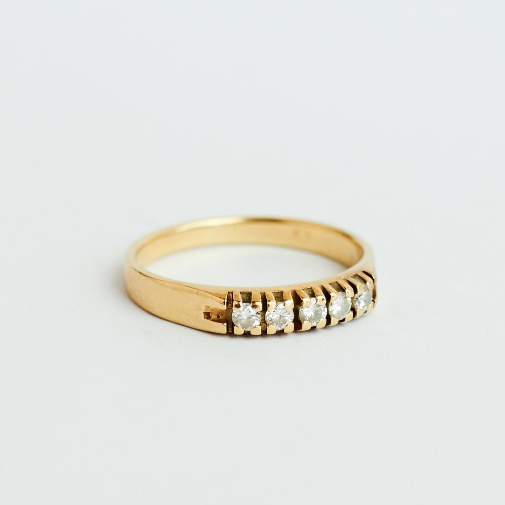 Vintage diamanten ring trouwring diamant antiek rijring, Ophalen of Verzenden, Met edelsteen, Dame, Goud