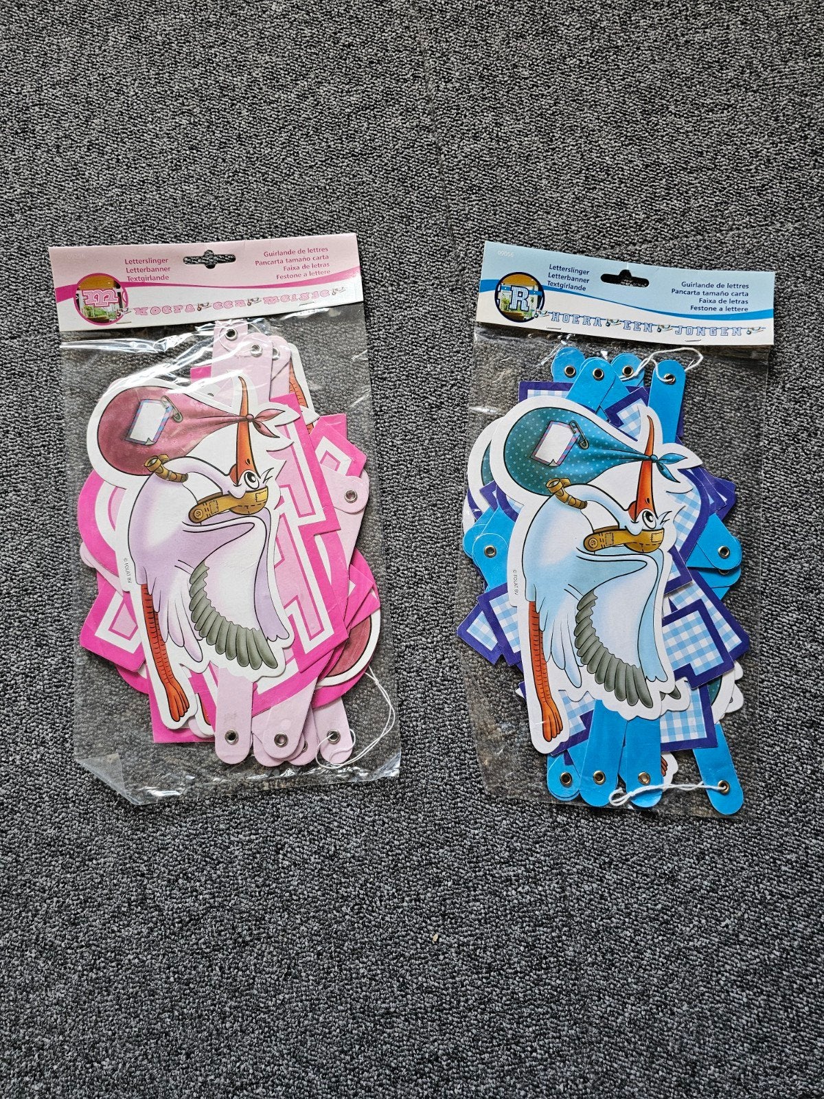 2 Slingers  Hoera Jongen of Meisje - Geboorte Versiering, Ophalen of Verzenden, Nieuw, Versiering, Geboorte of Huwelijk