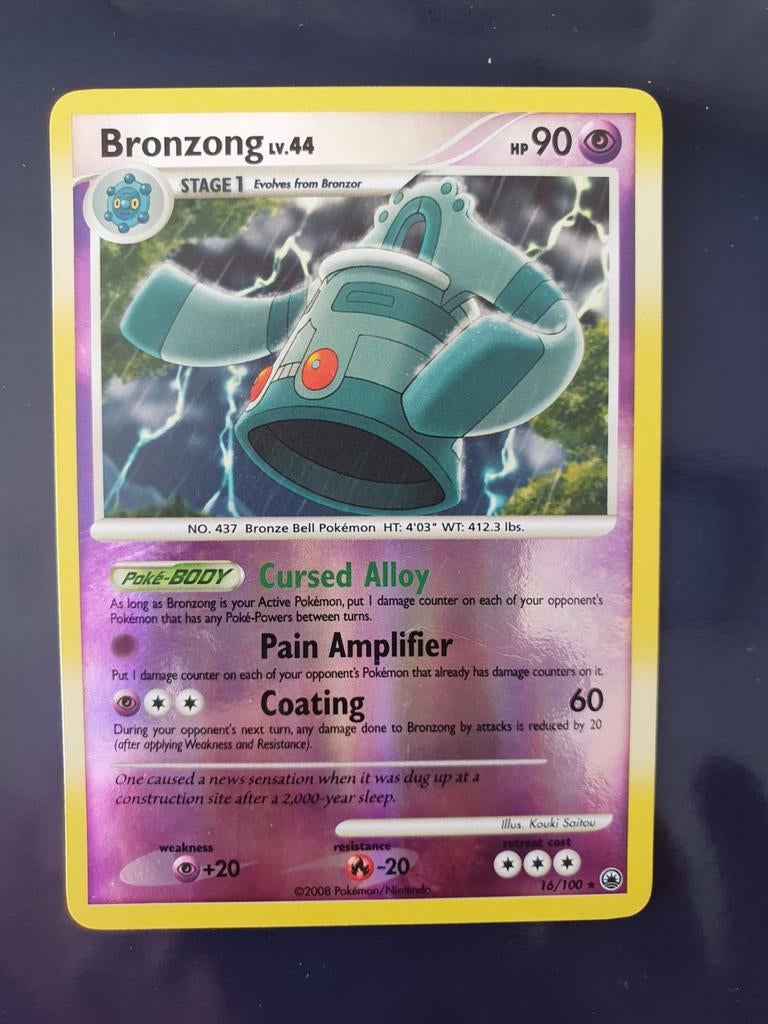 Bronzong 16/100 reverse holo pokemon kaart, Ophalen of Verzenden, Zo goed als nieuw