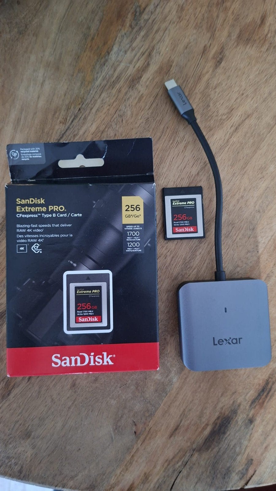 Sandisk extreme pro geheugenkaart cfexpress type B 256 GB, Audio, Tv en Foto, CFexpress Type B, Ophalen of Verzenden, Zo goed als nieuw