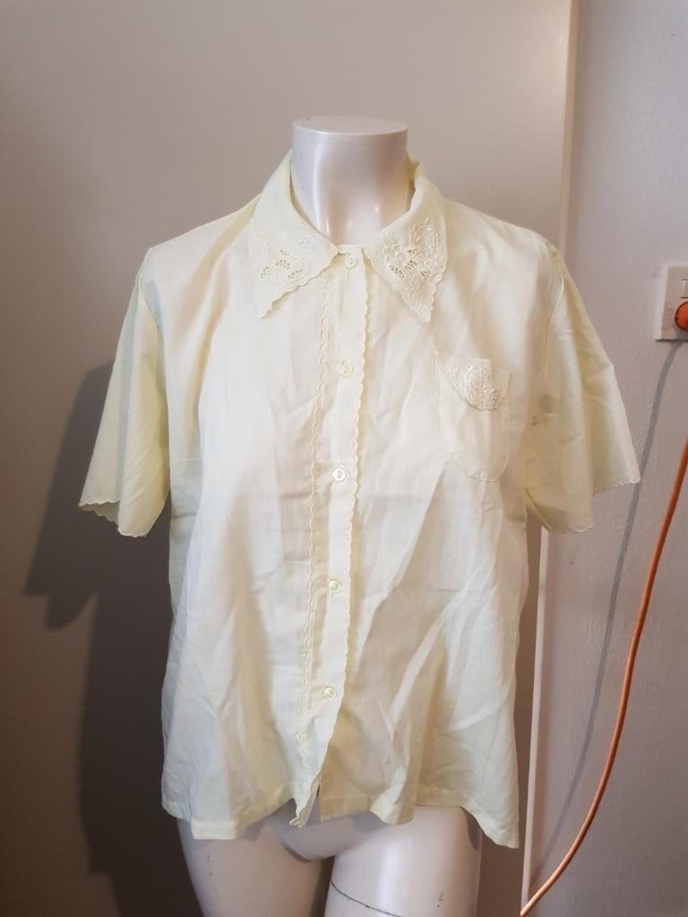 Vintage gele pyjama maat M, Kleding | Dames, Verzenden, Maat 38/40 (M)
