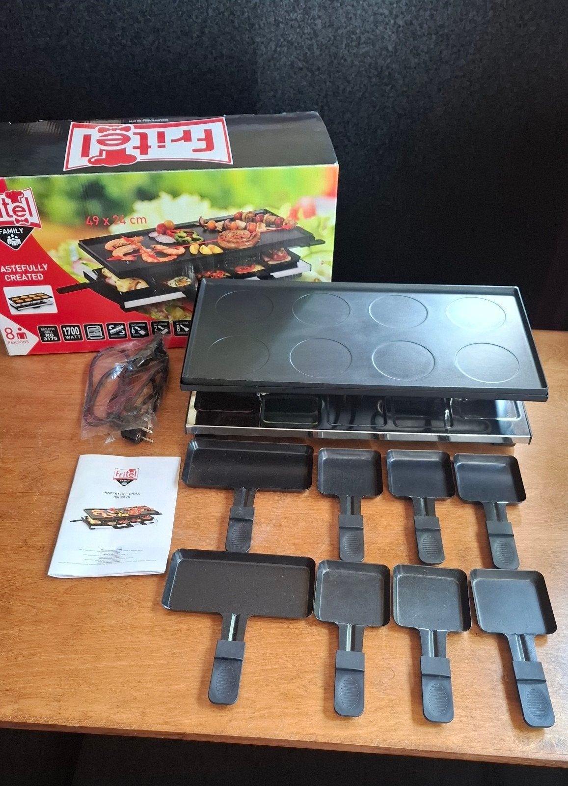 Fritel Raclette Grill 8 persoons gourmetstel, Ophalen of Verzenden, Nieuw, 8 personen of meer