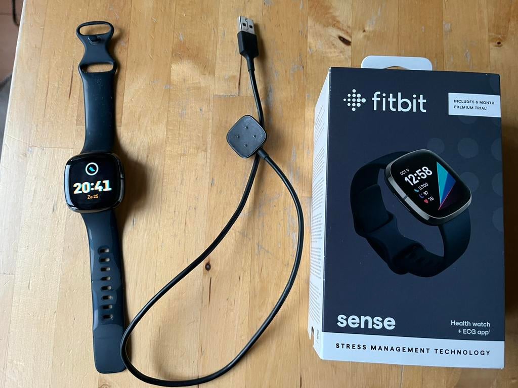 Fitbit Sense, Ophalen of Verzenden, Zo goed als nieuw, Zwart, Android