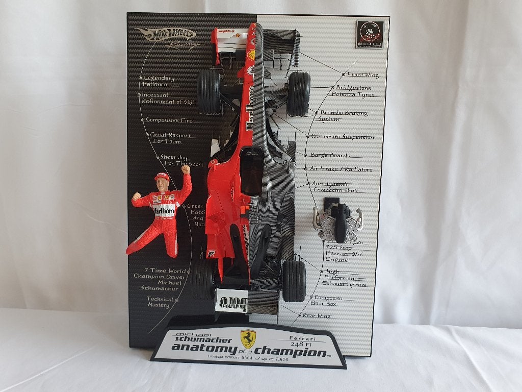 Ferrari 248 F1 Michael Schumacher Anatomy of a Champion 1:18, Ophalen of Verzenden, Zo goed als nieuw, Auto, Hot Wheels