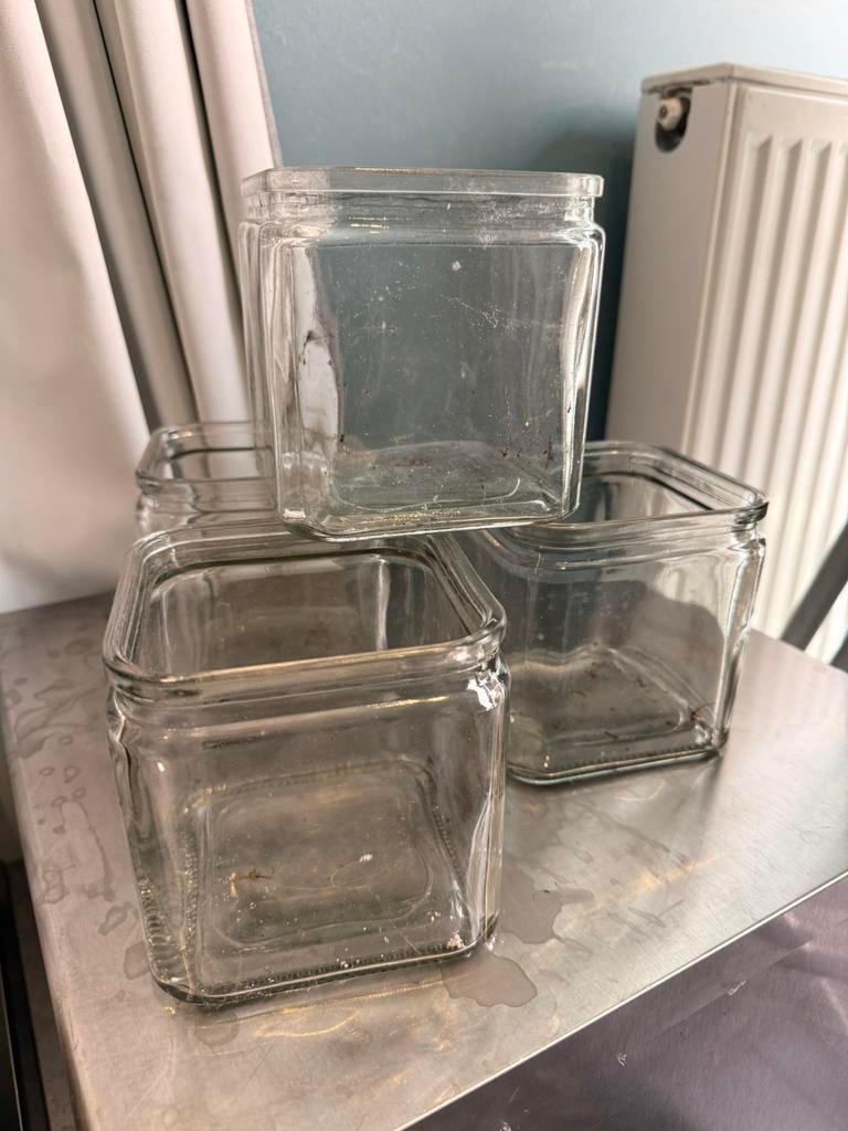 22 glazen potjes bloempot diy knutsel, Ophalen, Zo goed als nieuw, Glas, Pot, Bus of Blik