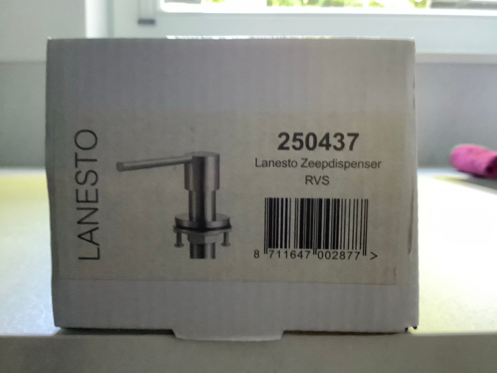 Nieuwe Lanesto RVS Zeepdispenser - Nog in doos, Ophalen of Verzenden, Nieuw