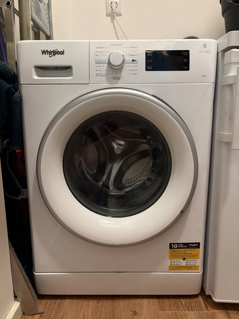 Wasmachine Whirlpool 8 kg, Ophalen, 1200 tot 1600 toeren, Gebruikt, 8 tot 10 kg