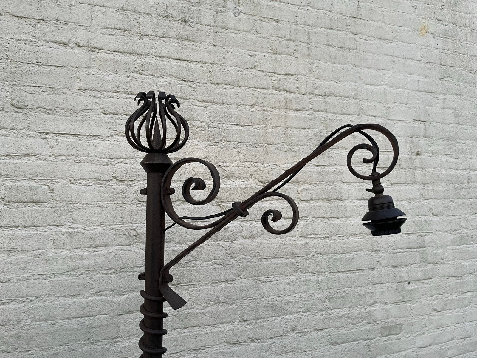 Antieke Handgemaakte Gesmede Vloerlamp - Uniek Design, Ophalen