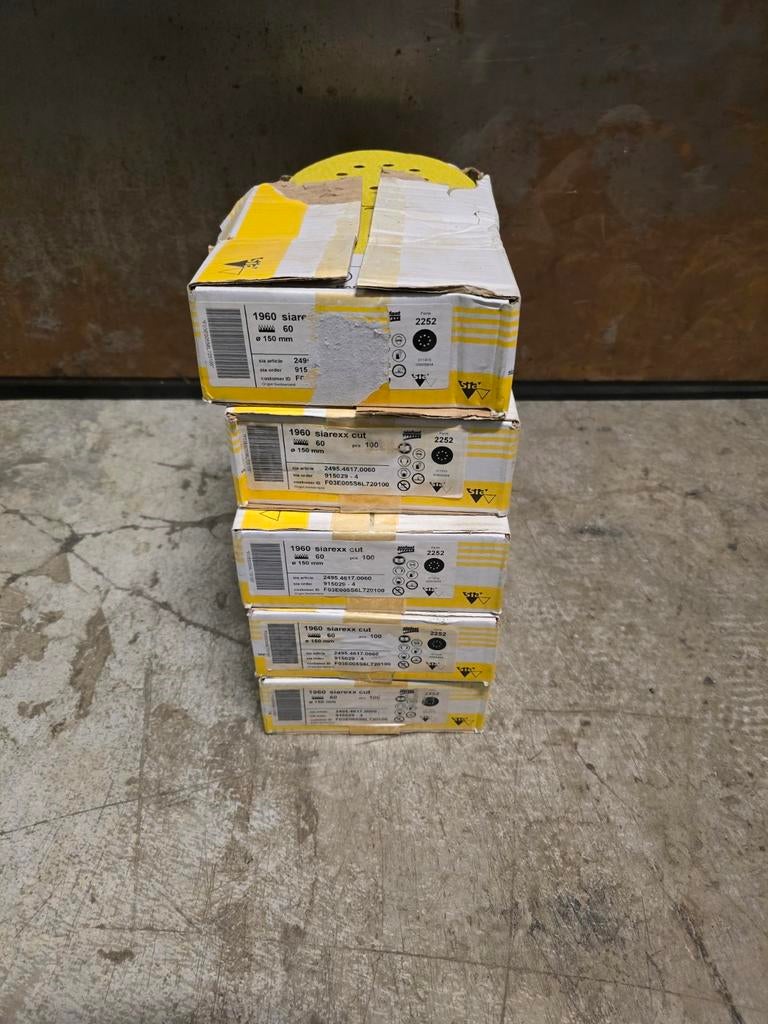 5 dozen Sia schuurschijf 150mm P60, Doe-het-zelf en Verbouw, Gereedschap | Schuurmachines, ., Nieuw, Ophalen of Verzenden, Excentrische schuurmachine