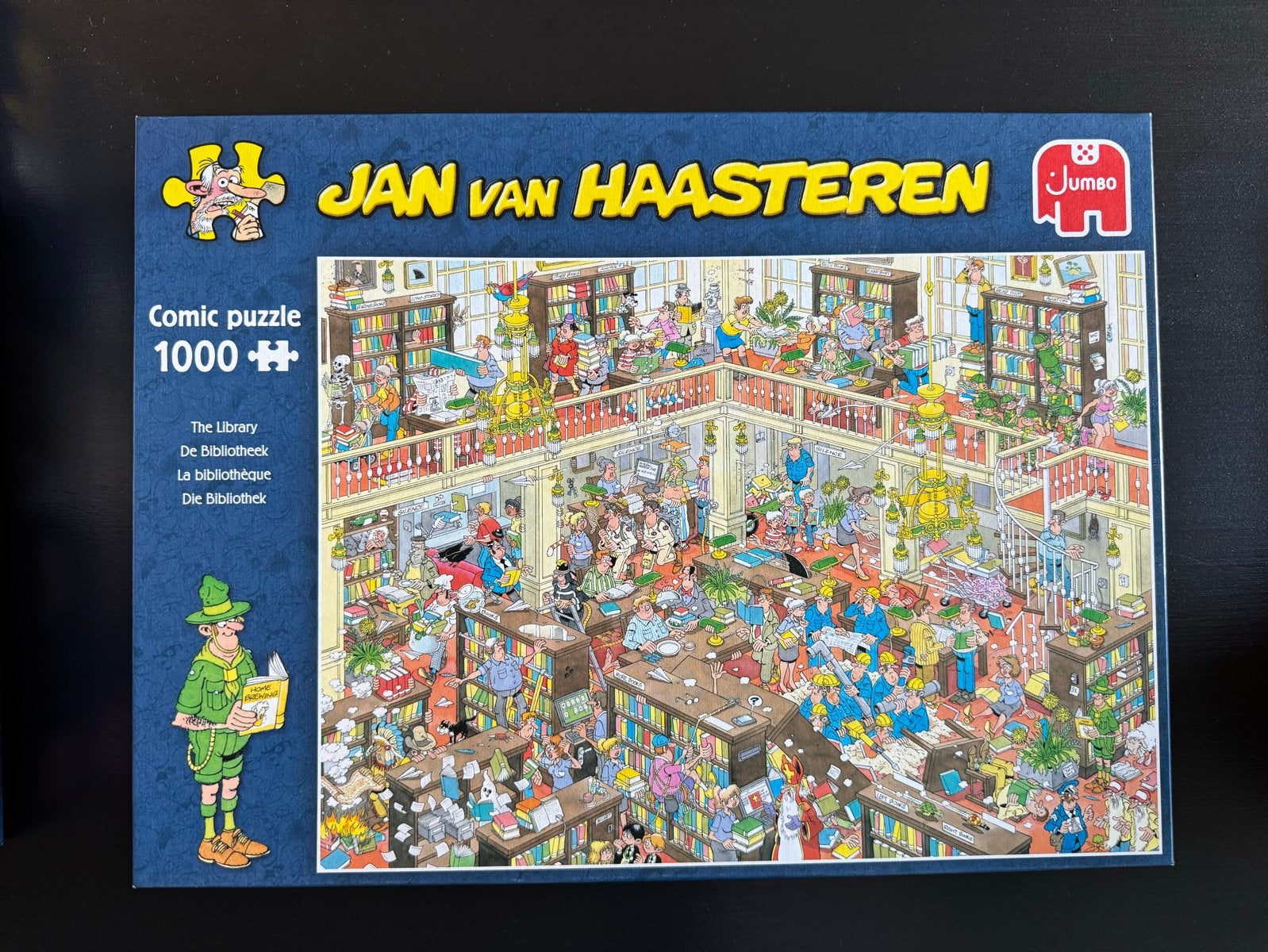 Jan van Haasteren - De Bibliotheek (1000 stukje, Ophalen of Verzenden, 500 t/m 1500 stukjes, Zo goed als nieuw, Legpuzzel