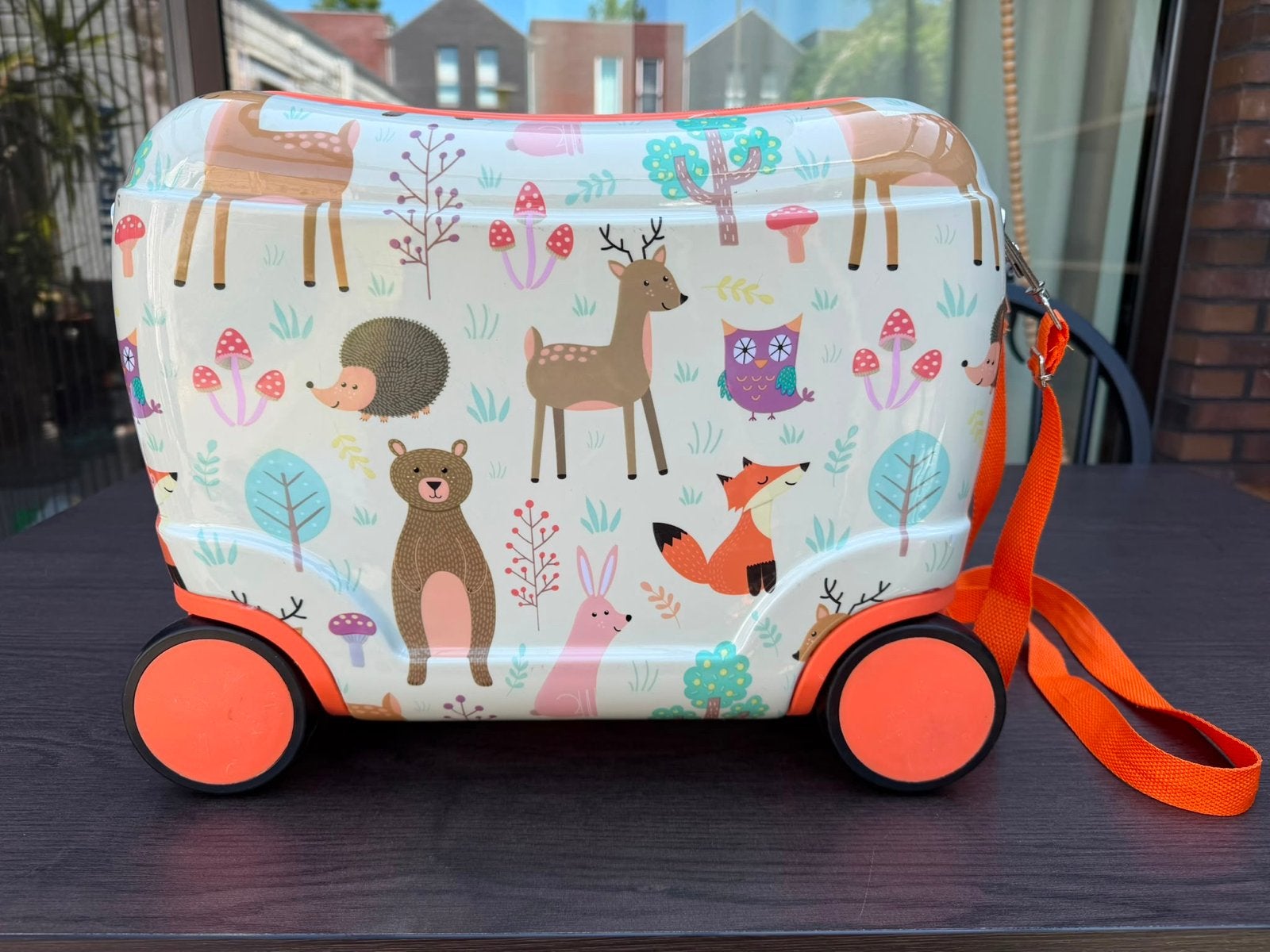 Kinderkoffer met Dierenprint en Wieltjes, Ophalen, Gebruikt