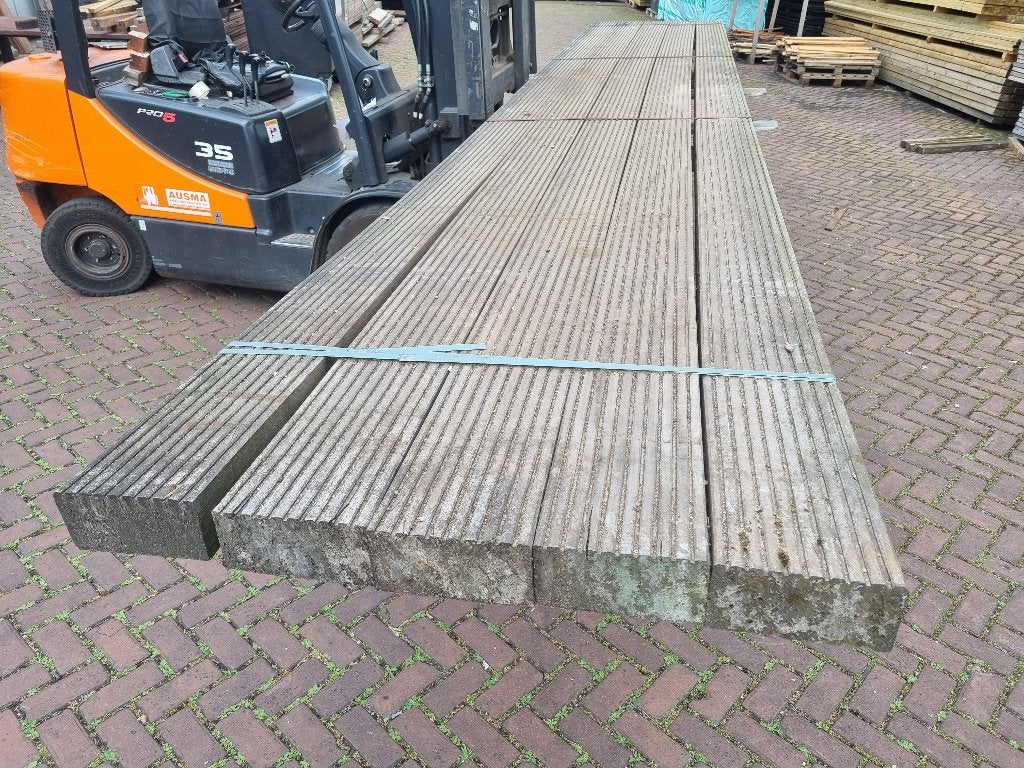 Hardhouten ( vlonder ) balken / brugdekdelen - nr: HB26, Ophalen, 250 cm of meer, Balken, Hardhout
