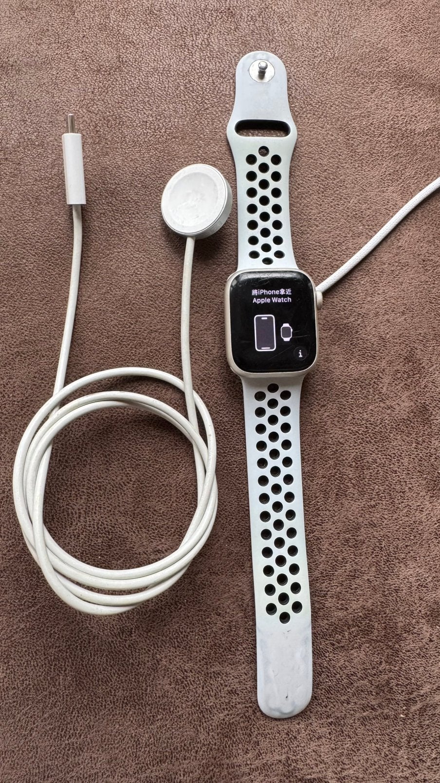 Apple Watch series 7 41 mm Nike band, Gebruikt, IOS, Ophalen of Verzenden, Waterdicht