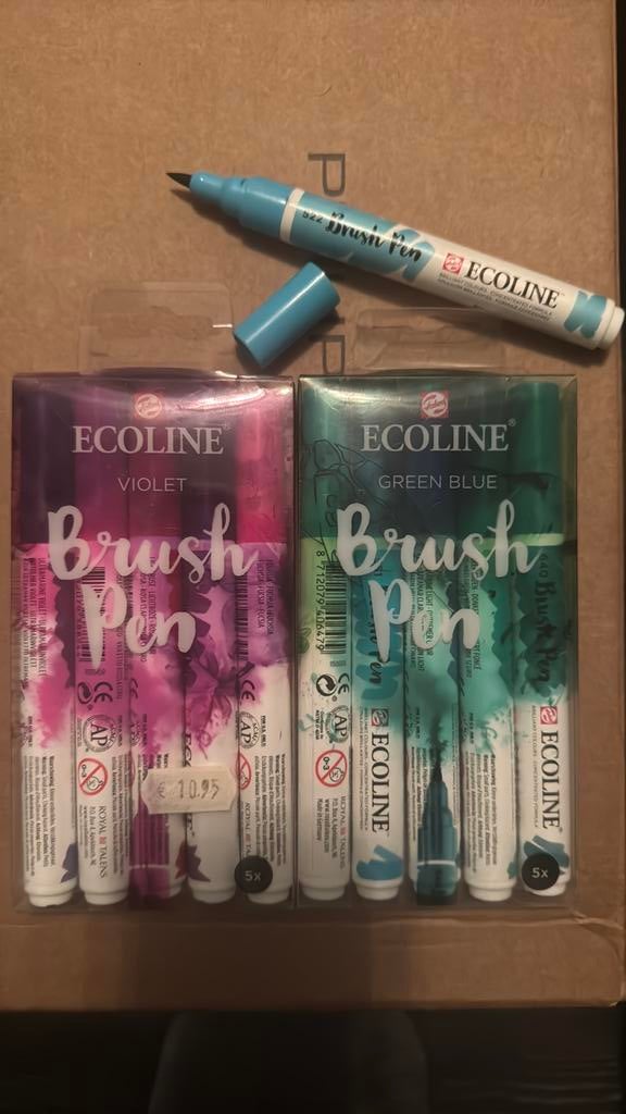 Brushpaint stiften roze en groene tinten, Ophalen of Verzenden, Nieuw, Potlood of Stift
