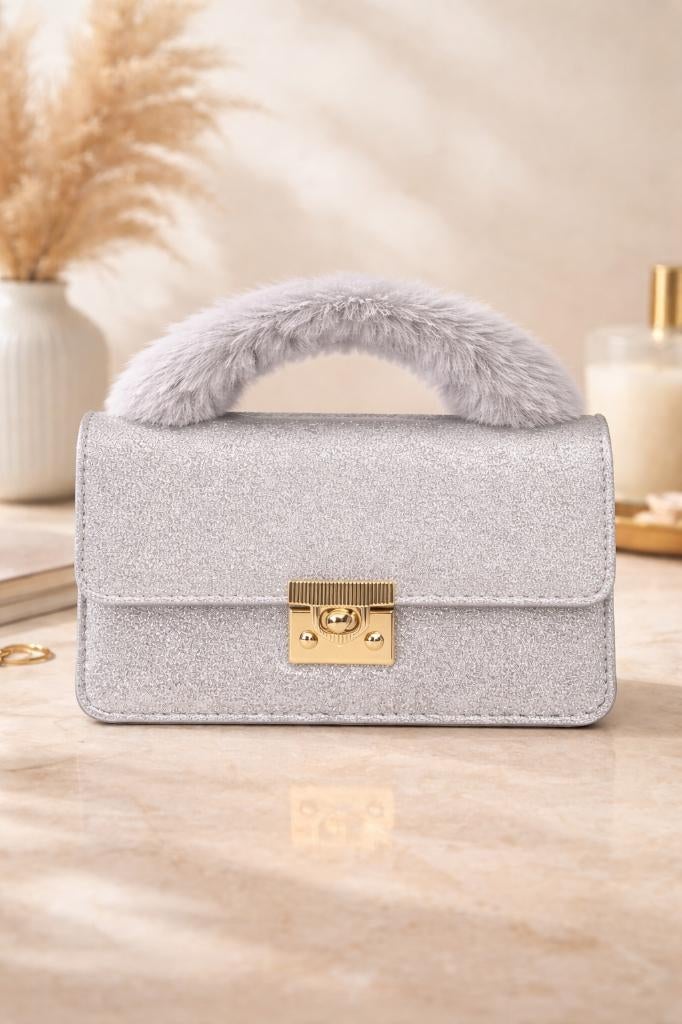 Partij tassen zilveren Mihella glitter crossbody tassen, NHP International, Overige kleuren, Ophalen of Verzenden, Schoudertasje