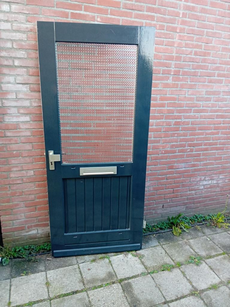 Hardhouten voordeur 92.5x212cm zeer goede deur, Ophalen, Gebruikt, 80 tot 100 cm, Buitendeur