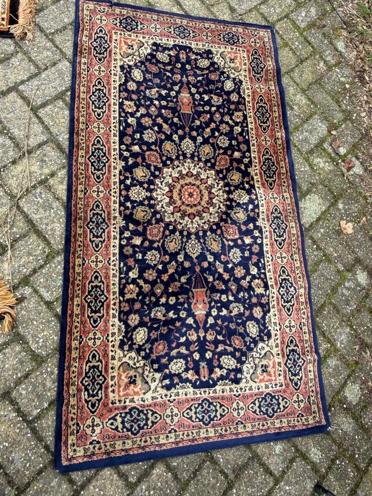 Vintage Brink & Campman Wollen Vloerkleed - Model 'Hamadir', Ophalen, Gebruikt, 100 tot 150 cm, Blauw
