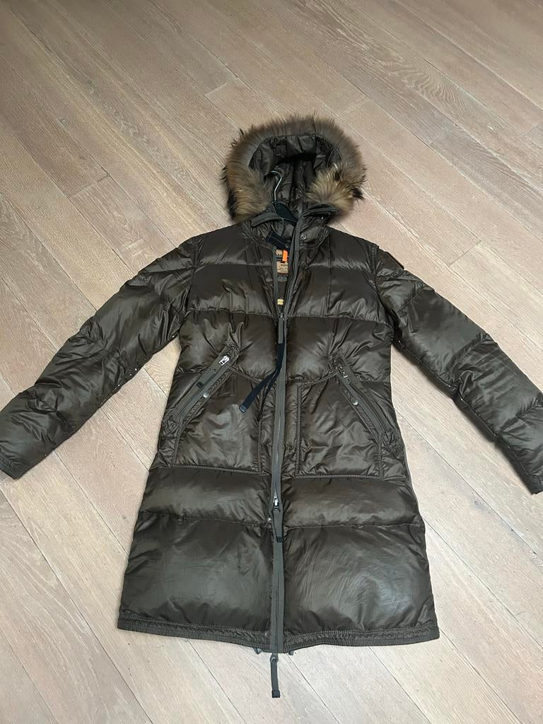 Parajumpers Bruine halflange Donsjas Maat 38, Ophalen of Verzenden, Zo goed als nieuw, Maat 38/40 (M), Bruin
