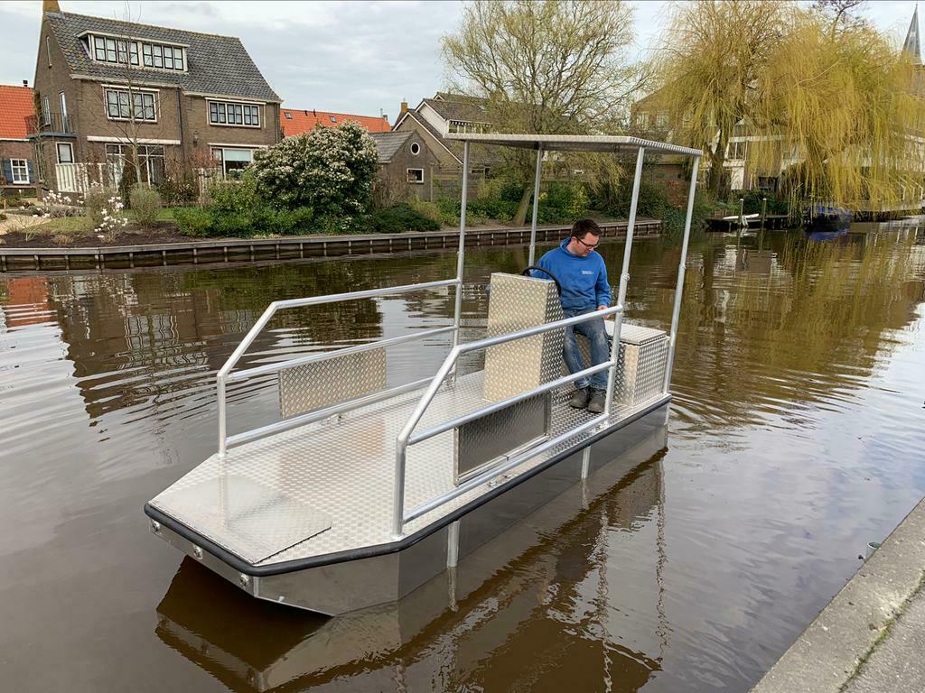 Ponton, pont, pontonboot, aluminium, stalen vlet, werkvlot, Ophalen, Minder dan 10 meter, Nieuw, 2971 VP
