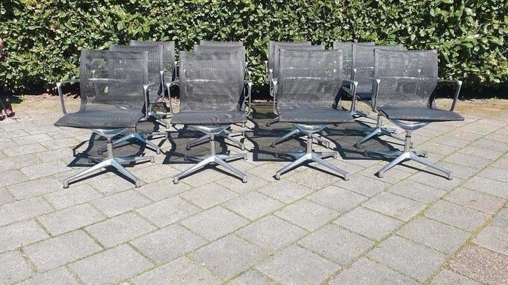 6x UNA design bureaustoel ICF netweave zwart, Ophalen, Gebruikt, ., Zwart