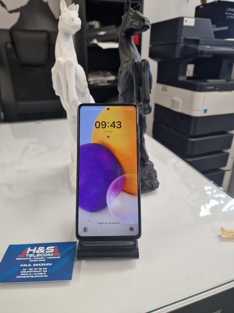 Samsung Galaxy A72 Blauw 128 GB 2 jaar garantie, Ophalen of Verzenden, Zo goed als nieuw, Klassiek of Candybar, Zonder simlock