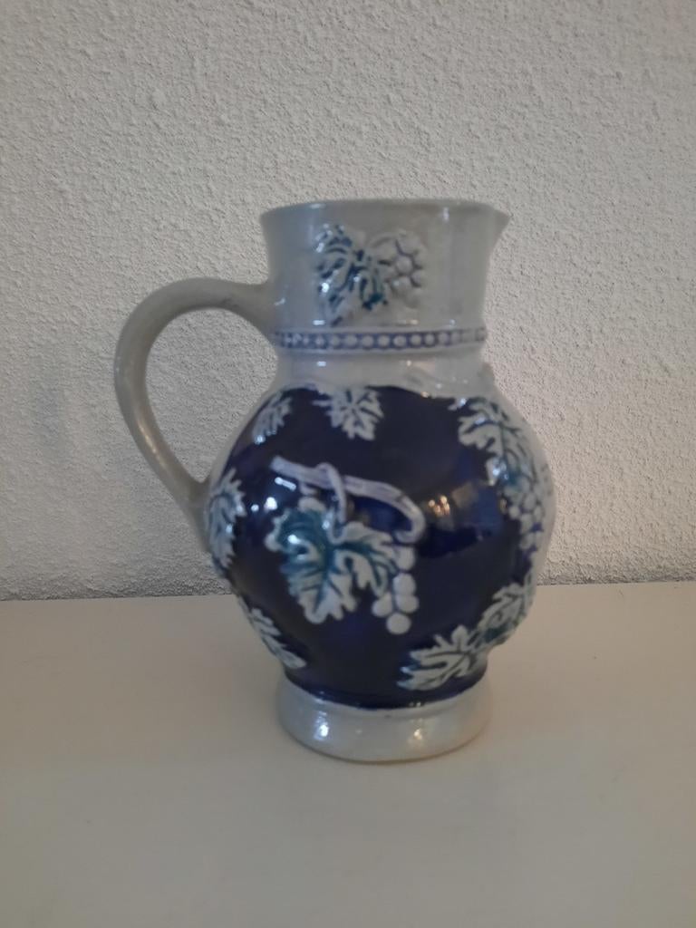 Oude wijnkruik met tekst, Antiek en Kunst, Antiek | Keramiek en Aardewerk, Ophalen of Verzenden