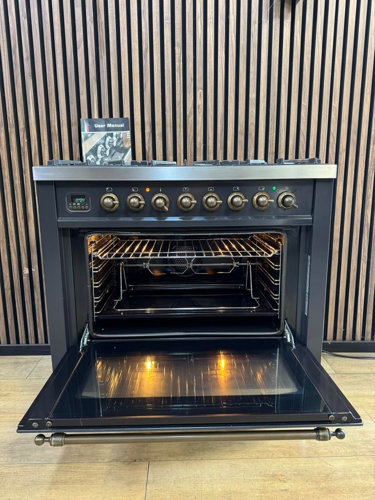 Luxe Antraciet oud koper Boretti Fornuis (Gratis bezorgen), 5258sh, Ophalen of Verzenden, Zo goed als nieuw, Energieklasse A of zuiniger