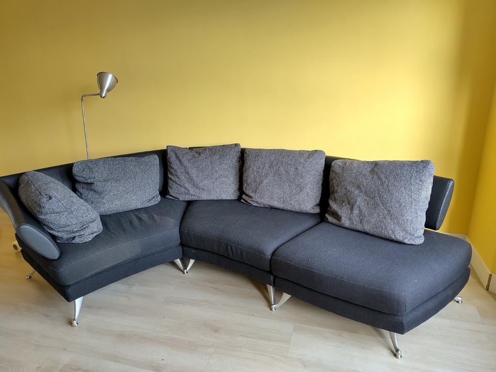 Rolf Benz bank, Ophalen, Zo goed als nieuw, Leer, Strak design