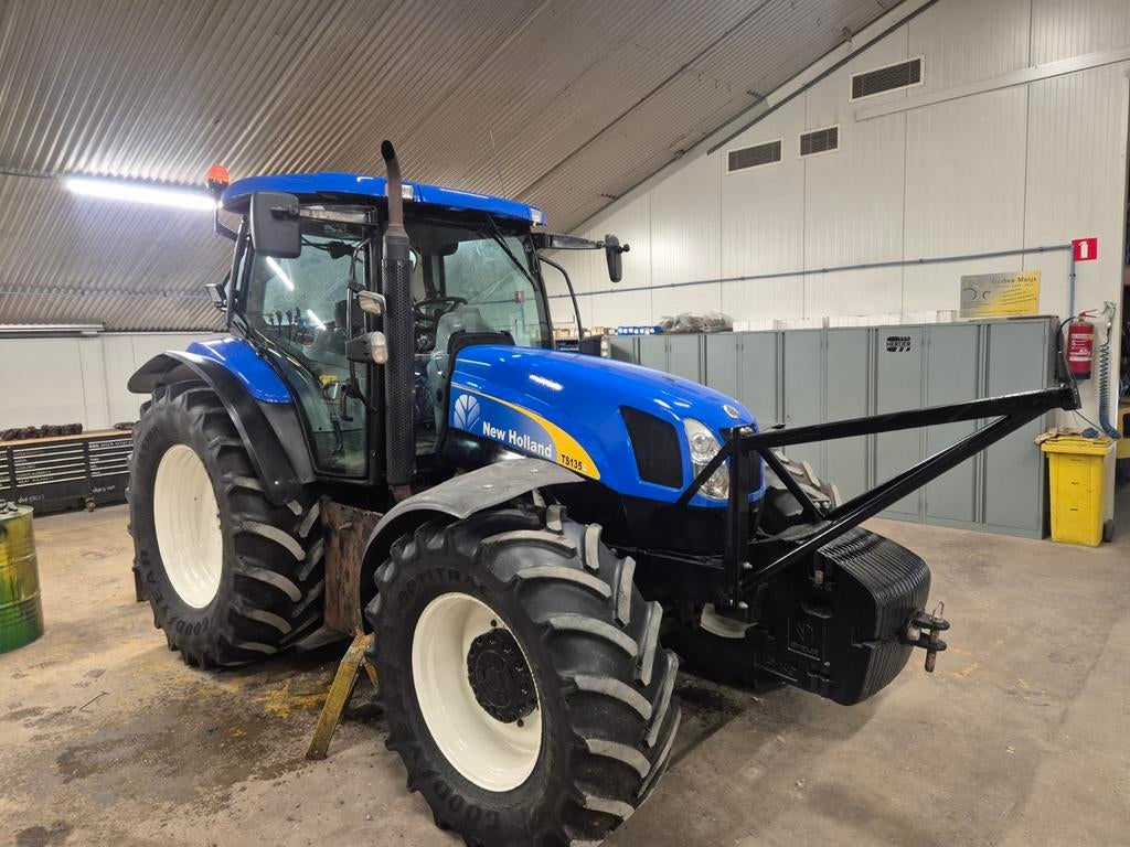 New Holland TS 135A met Herder maaiframe, Ophalen of Verzenden, Gebruikt, New Holland