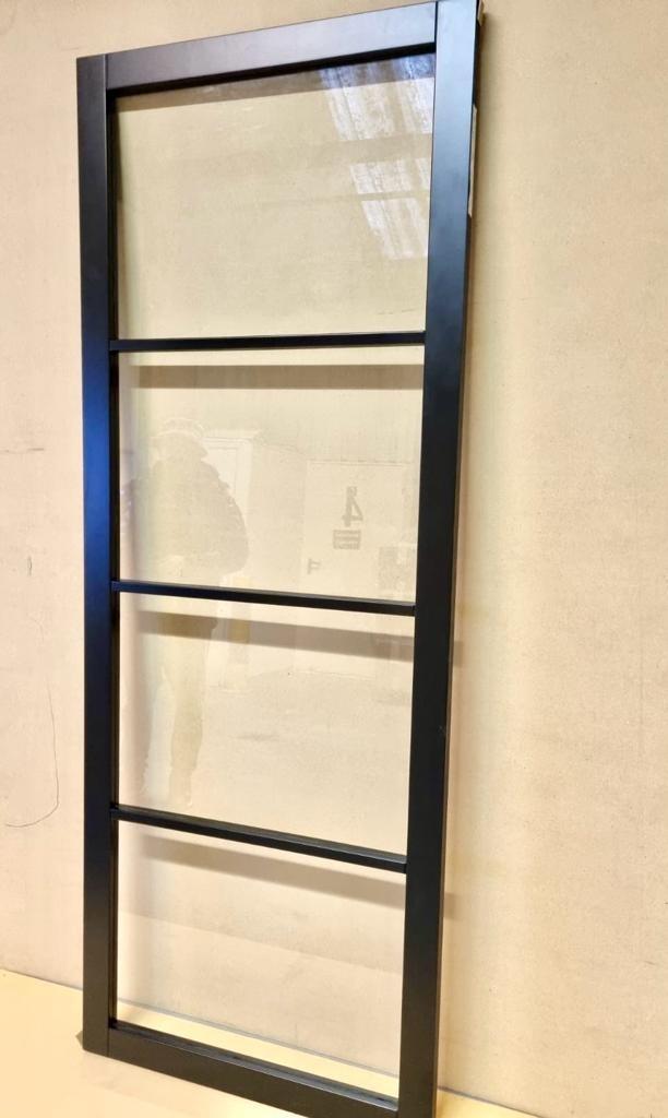 Restpartij Nieuwe Staallookdeur / Industrieel Zwart Deuren, 80 tot 100 cm, 215 cm of meer, Binnendeur, Nieuw