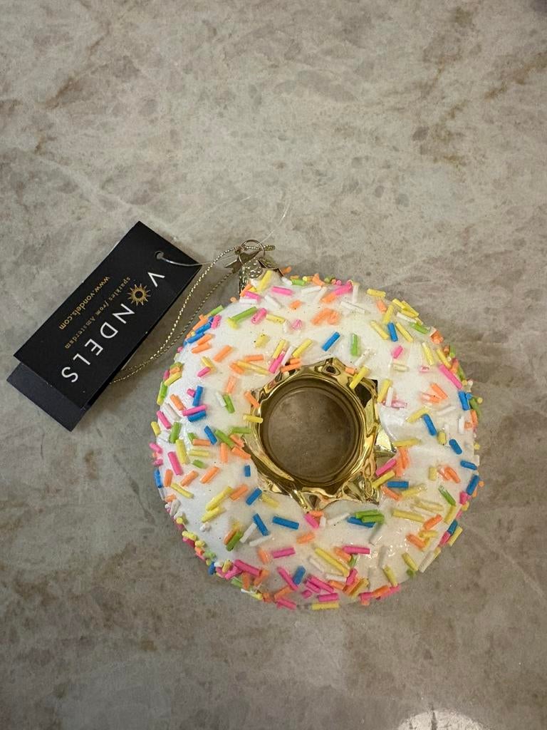 Nieuw VONDELS donut kerstornament, Diversen, Kerst, Ophalen of Verzenden, Nieuw