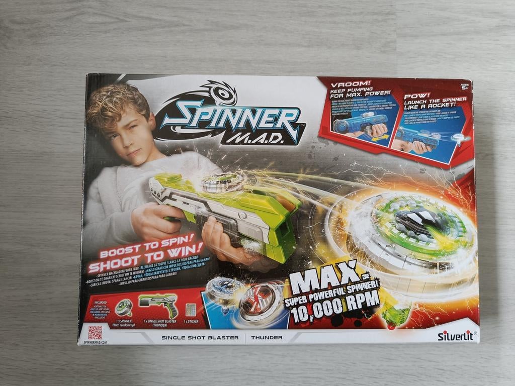 Silverlit Spinner M.A.D. single shot blaster, Kinderen en Baby's, Speelgoed | Buiten | Actiespeelgoed, Ophalen of Verzenden, Gebruikt