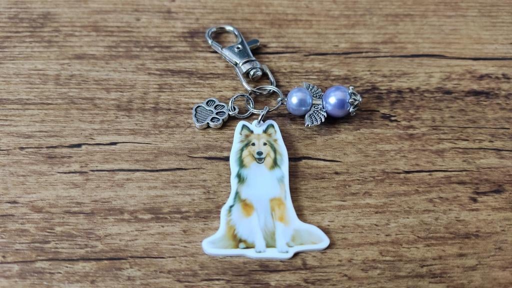 Tas/Sleutelhanger Collie met beschermengeltje, Verzenden, Nieuw, Overige kleuren, Handtas
