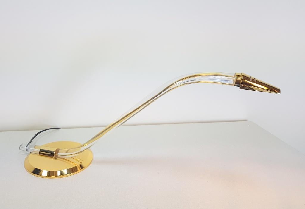 Vintage messing plexiglas grupo MCI bureaulamp ´70 Regency, N, N, Ophalen of Verzenden, N