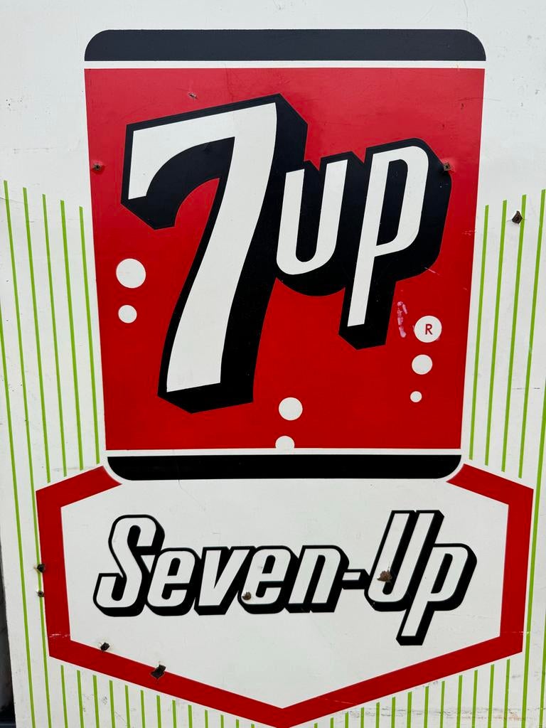 Vintage 7up Seven-Up Reclamebord, Reclamebord, Gebruikt, ., Ophalen of Verzenden