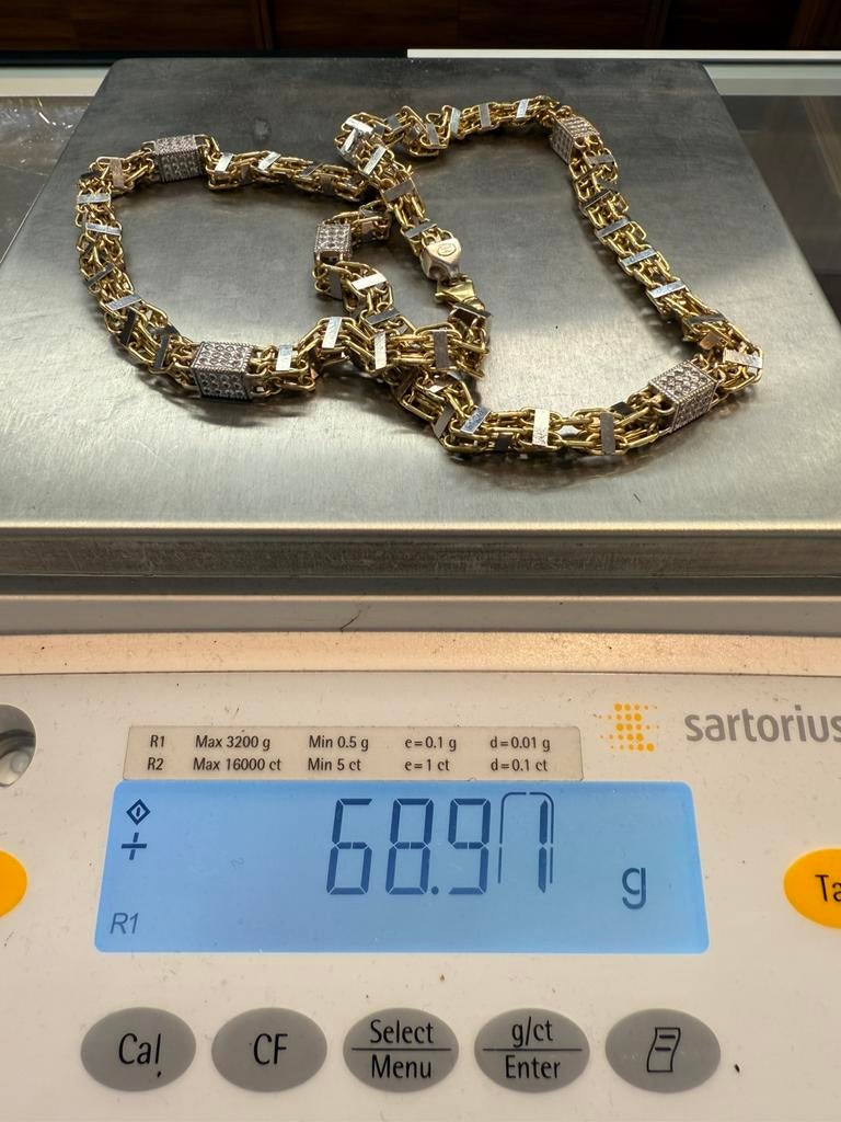 Prachtige 18 karaats gouden MAGNUM ketting 69 gram, Ophalen of Verzenden, Zo goed als nieuw, Goud