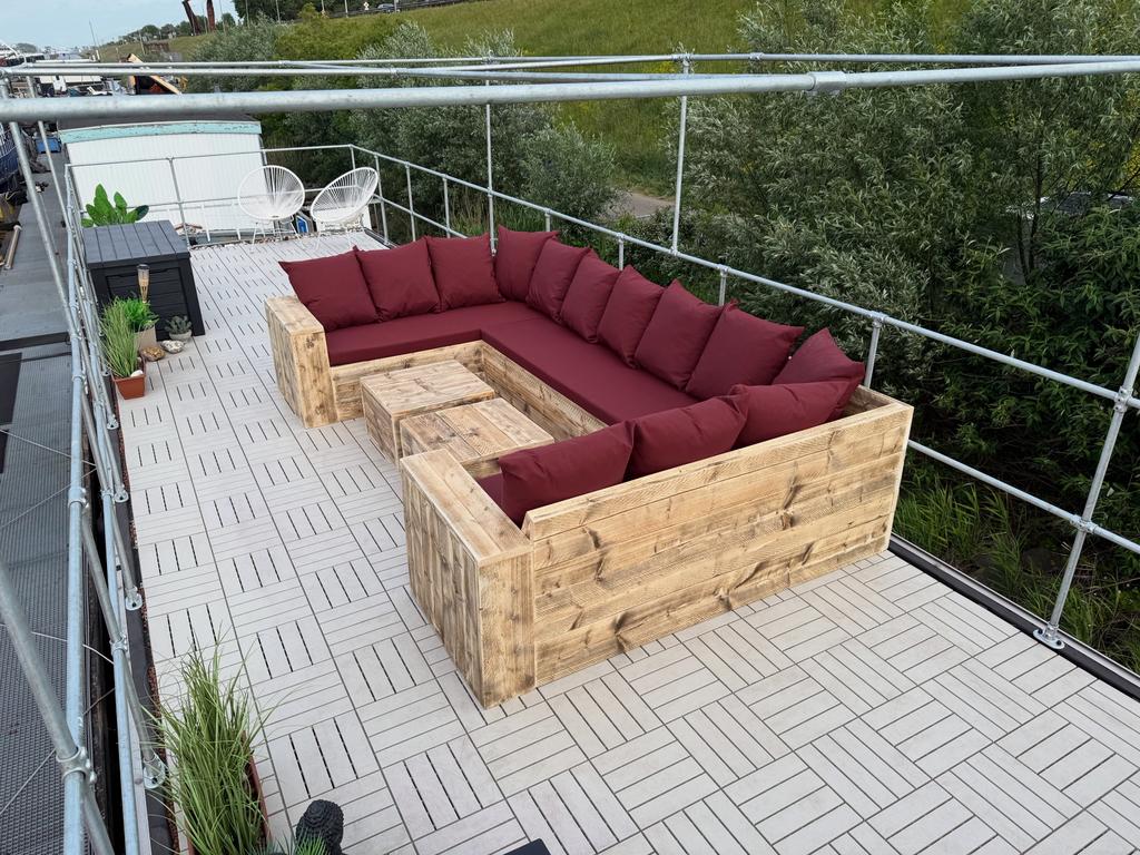 Steigerhout Loungeset Loungebank Lounge Hoekbank Tuinmeubels, Tuin en Terras, Tuinsets en Loungesets, Steigerhout, Nieuw, Ophalen of Verzenden