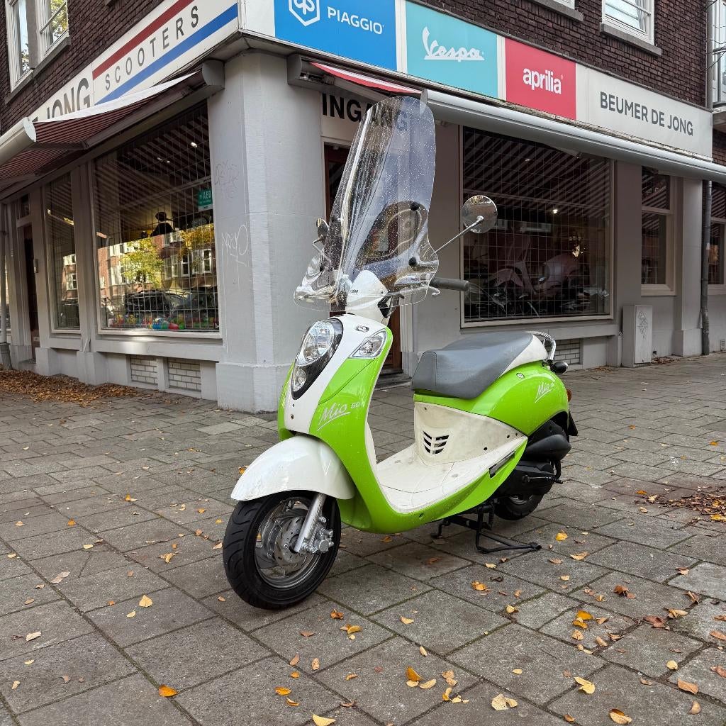 Sym Mio 50 Groen - 9/11/2009 - 8904 km - Windscherm hoog, Fietsen en Brommers, Snorfietsen en Snorscooters, Gebruikt, SYM, Benzine
